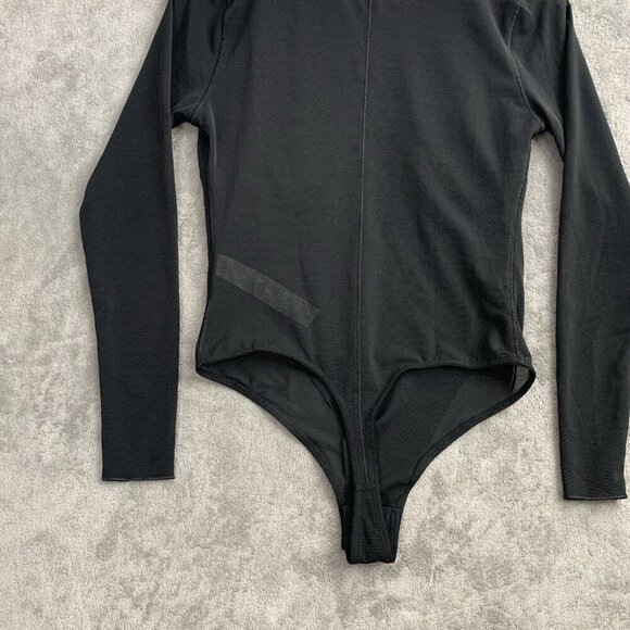 Yitty Bodysuit Womens Medium Mesh Me Smoothing Sleeved Thong Suit Black Top - Picture 11 of 12